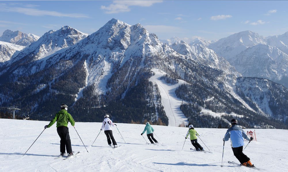 Skiing, cross-country skiing and snowshoeing